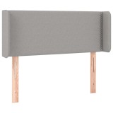 Cumpara ieftin Tablie de pat cu aripioare gri deschis 93x16x78/88 cm textil