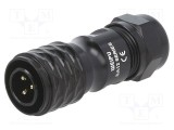 Mufă SA12 tată PIN 3 IP67 5&divide;8mm 13A WEIPU 250V
