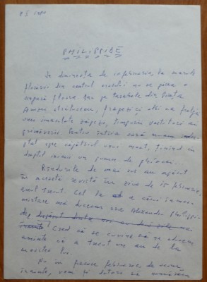 Manuscris olograf Geo Bogza, Philippide, 7 pagini, 1980 foto
