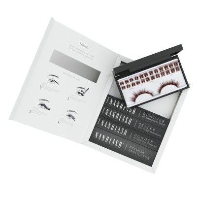 Kit complet pentru aplicarea gene false maro &amp;icirc;n cluster Nanolash HEARTBREAKER foto