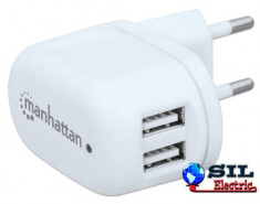 Alimentator 220V -2x USB 5V 2100mA 101745, Manhattan foto