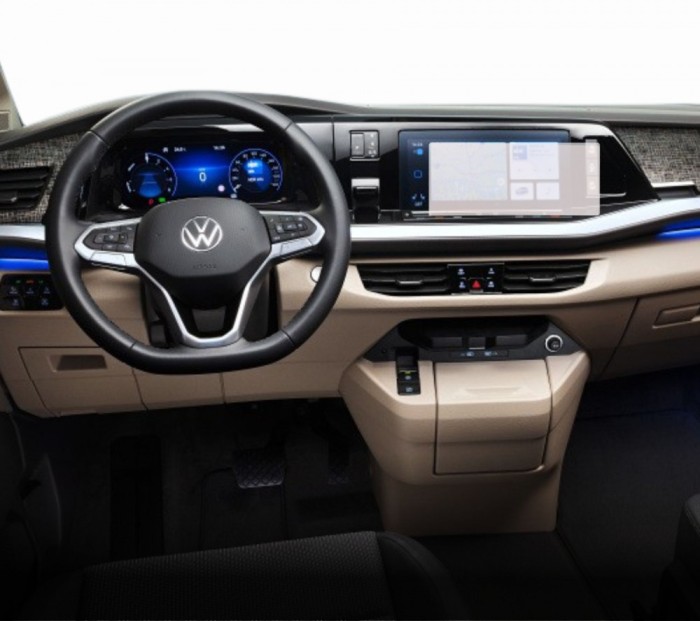 Folie Protectie Navigatie Volkswagen Multivan 2021+, Duragon, protectie Display Navigatie, silicon Transparent, Anti-zgarieturi, kit instalare