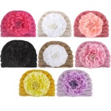 Caciulita crosetata tip turban cu floare aplicata (Marime Disponibila: 3-6 luni