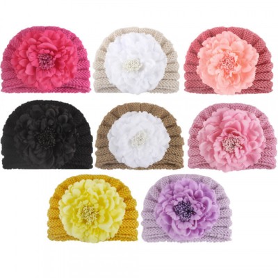 Caciulita crosetata tip turban cu floare aplicata (Marime Disponibila: 6-9 luni foto