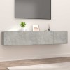 Comode TV, 2 buc., gri beton, 80x30x30 cm, lemn compozit
