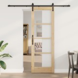 VidaXL Ușă Glisantă cu Fierărie Set &#039;ORKDAL&#039;Lemn Solid &amp; Sticlă