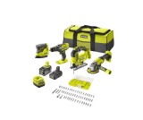 Set scule 18V, masina gaurit, slefuit, polizor, Ryobi, R18CK4F-252S