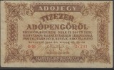 !!! RARR : UNGARIA - 10000 ADOPENGO 1946 - P 143 a2 - AUNC , PLIU CENTRAL / CEA DIN SCAN