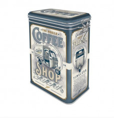 Cutie Metalica capac etans Ape - Coffee Shop 7.5X11x17.5 cm foto