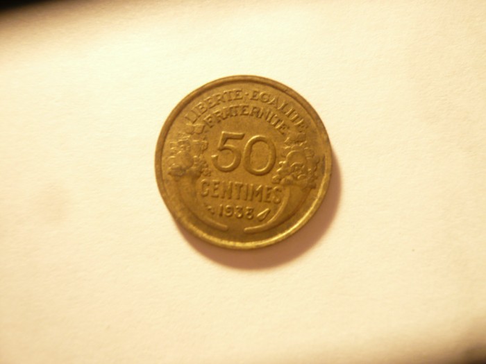 Moneda 50 centime Franta 1933 , bronz , cal. F.Buna