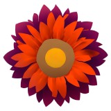 Cumpara ieftin Sticker decorativ, Floare, Maro, 60 cm, 10396ST, Oem