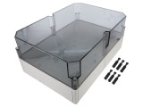 Carcasă universală din policarbonat, gri, IP66, 254x361x165 mm