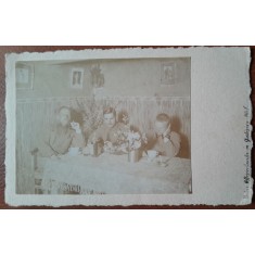 Fotografie tip carte postala, 3 militari germani, perioada interbelica