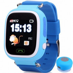 Ceas Smartwatch cu GPS Copii iUni Kid100, Touchscreen, Bluetooth, Telefon incorporat, Buton SOS, Albastru + Boxa Cadou foto