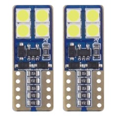 Bec de pozitie tip LED Canbus, T10 W2.1x9.5 W5W, 12-24V, 2W, 8 SMD 2835 , culoare alb , AMIO, set 2 buc