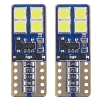 Bec de pozitie tip LED Canbus, T10 W2.1x9.5 W5W, 12-24V, 2W, 8 SMD 2835 , culoare alb , AMIO, set 2 buc foto