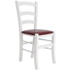 Scaun Paesana - cadru alb - imitatie piele bordo - 21902