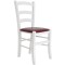 Scaun Paesana - cadru alb - imitatie piele bordo - 21902