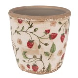 Cumpara ieftin Set 2 ghivece flori ceramica multicolora Capsuni 13x13 cm
