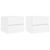 Noptiere montate pe perete cu lumini LED, 2 buc., alb, DKD Home Decor