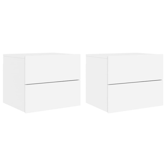 Noptiere montate pe perete cu lumini LED, 2 buc., alb