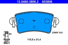 ATE 13.0460-3806.2 set placute frana,frana disc foto