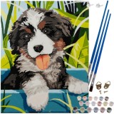 Set pictura pe numere 40x30 cm cu caine, pe panza, Maaleo