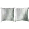 Perne Decorative Exterior vidaXL, 45x45 cm, Gri, Imprimeu Dungi, Set 2 Bucati, Rezistente Apa &amp; UV