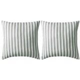 Perne Decorative Exterior vidaXL, 45x45 cm, Gri, Imprimeu Dungi, Set 2 Bucati, Rezistente Apa &amp; UV