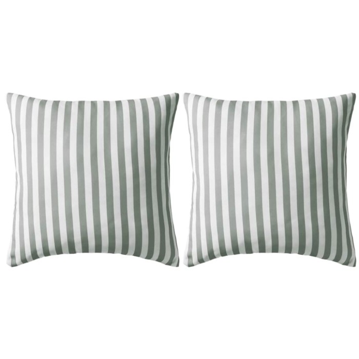 vidaXL Perne de exterior, 2 buc, imprimeu dungi, 45 x 45 cm, gri 132309