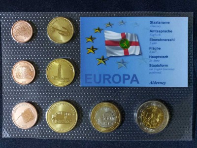 Set Euro - Probe - Alderney 2008, 8 monede foto