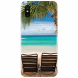Husa silicon pentru Xiaomi Mi 8 Pro, Beach Chairs Palm Tree Seaside