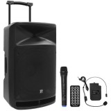 BOXA PORTABILA 15&#039;&#039;/38CM + TWEETER 350W BT/USB/FM/SD + 2MIC VHF