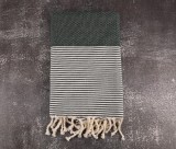 Prosop Plajă | Fouta |Tunis Verde Sahara Cu Dungi Albe 200 x 100 cm