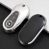 Husa Cheie Smartkey Compatibila cu Mercedes Benz 3 Butoane Gri TPU+PC S Class W223 2020 2021