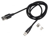 Cablu Magnetic USB 2.0 1m Negru Textil 3A