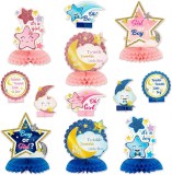 Set de 12 decoratiuni pentru ziua de nastere Haooryx, hartie, multicolor