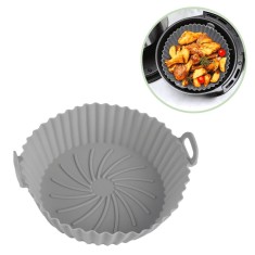 Set 2 Tave de Copt din Silicon Koken, Rezistenta la Temperaturi Inalte, Friteuza/Cuptor/Microunde, Reutilizabila, Gri, 16 x 23 cm