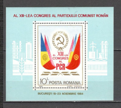 Romania.1984 Congresul pcr-Bl. ZR.744 foto