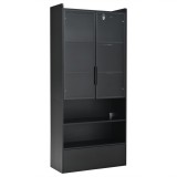 Dulap vitrină &icirc;nalt, Negru | Aosom Romania