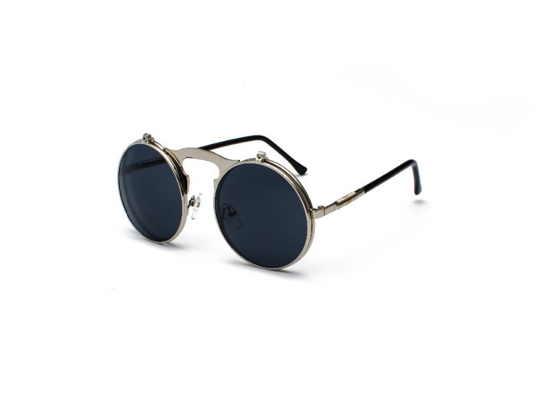 Ochelari de soare Steampunk cu doua randuri de lentile Flip Up - Lentile  negre, Unisex, Rotunzi, Protectie UV 100% | Okazii.ro