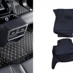 Covorase presuri 5D din piele Audi A8 D4 2010-2017 Lux Negru+Bej Varianta Scurta