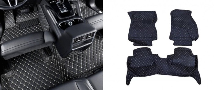 Covorase presuri 5D din piele Vw Touareg 2010-2017 Lux Tip Tavita dedicate Negru+Bej