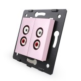 Cumpara ieftin Priza dubla audio Livolo roz pentru conectare audio eleganta &icirc;n perete