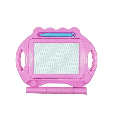 Tabla magnetica pentru desen flippy, pix, forma dreptunghi, dimensiuni 23x17 cm, dezvolta creativitatea, cu picioare suport, roz foto