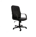 Scaun Birou Directorial Rotativ, Imitatie Piele Negru, Reglabil, Mecanism Oscilant, 90kg