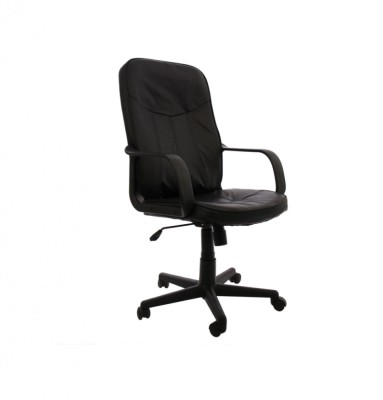 Scaun birou directorial OMC, rotativ, imitatie piele, negru foto