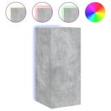 Cumpara ieftin Comoda TV de perete cu lumini LED, gri beton, 30,5x35x70 cm