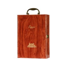 Set cutie de vin Wood Deluxe, Vinluxe Elite, pentru 2 sticle, cu accesorii de vin incluse, lemn foto