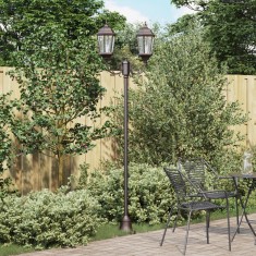 St&acirc;lp de iluminat pentru grădină vidaXL cu 2 lampi E27 bronz 220 cm aluminiu
